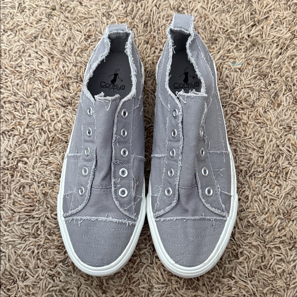 Corkys Charcoal Frayed Canvas Shoes